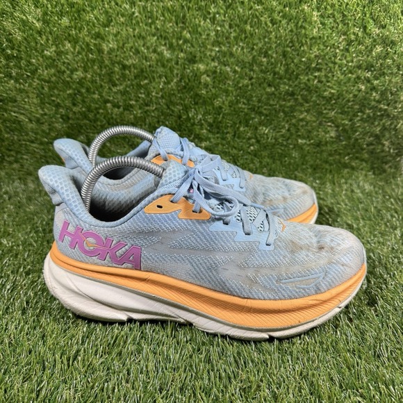 Hoka One One Shoes - Hoka One One Clifton 9 Shoes Womens Size 9 Blue Running Sneakers 1127896 ABIW
